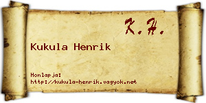 Kukula Henrik névjegykártya